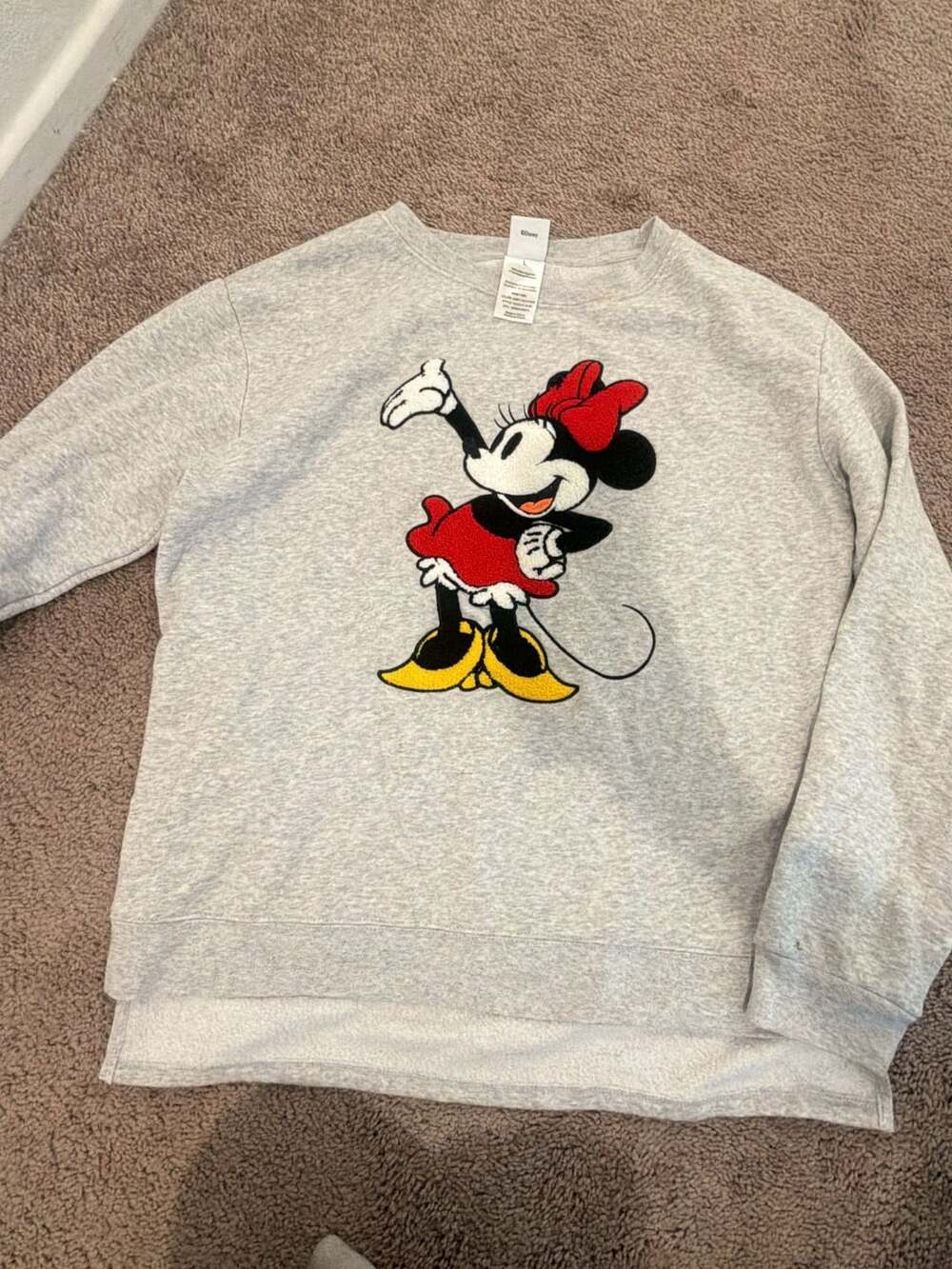 Disney Minnie Mouse Sweatshirt Size L Grey